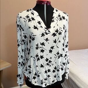 Mi Black Floral Women's Blouse